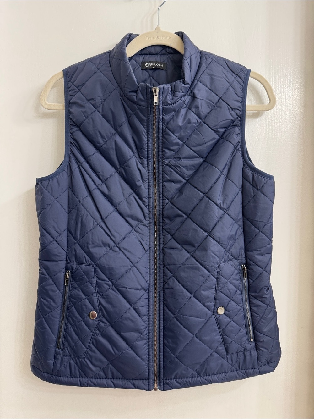 Quilted Puffer Vest - Navy Blue